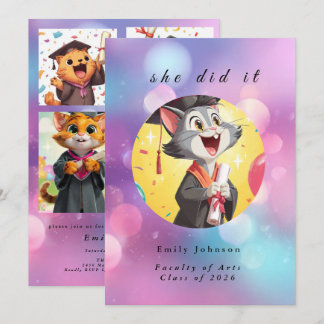 Moderne Bokeh-Lichter Abschluss-Einladung Einladung