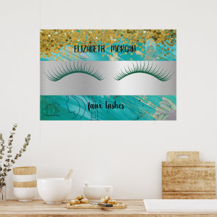 Moderne Bokeh, Streifen, falsche Wimpern Po Poster
