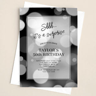 Moderne Bokeh-Überraschung zum 50. Geburtstag Einladung