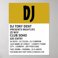 Moderne Bold, DJ, Club Event Advertising