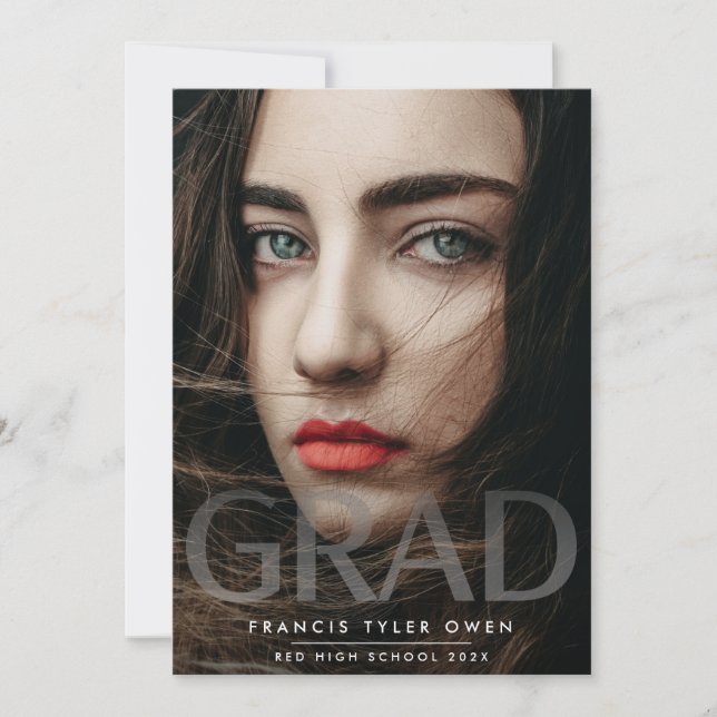 Moderne BOLD GRAD Fade Foto Class Ankündigung (Vorderseite)