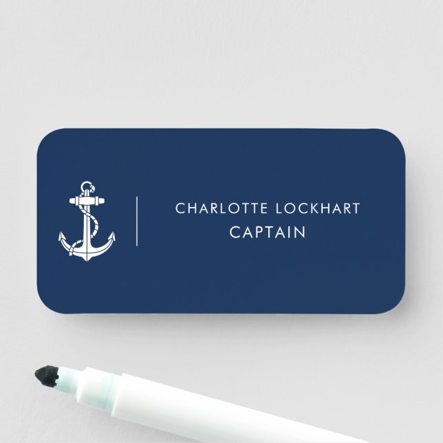 Moderne Bootsanker, nautisch magnetisch Namensschild (Beispiel)