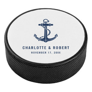 Moderne Bootsanker-Strand-Hochzeitsgeschenke Eishockey Puck