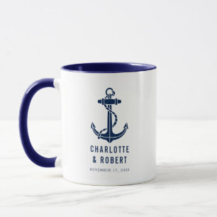 Moderne Bootsanker-Strand-Hochzeitsgeschenke Tasse