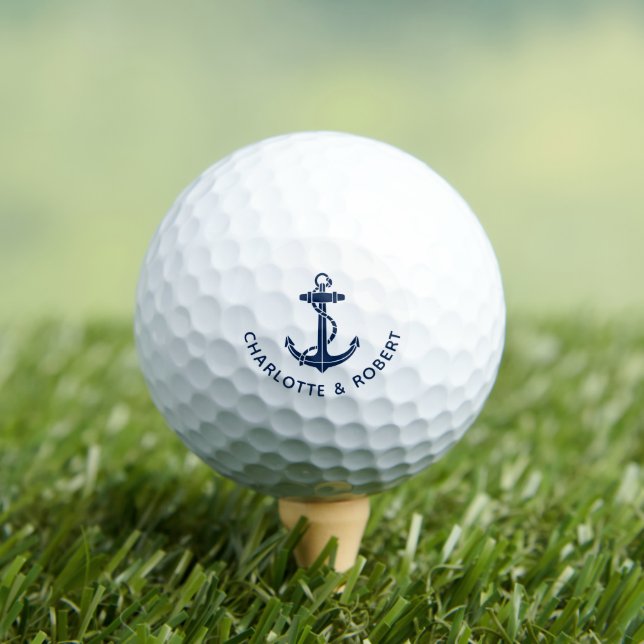 Moderne Bootsanker-Strandhochzeits-Swag Golfball (Insitu T-Shirt)