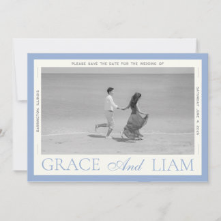 Moderne Border-Eleganz Foto Save-the-Date-Karte Save The Date
