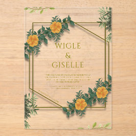 Moderne botanische Acryl-Hochzeits-Einladung Acryleinladungen