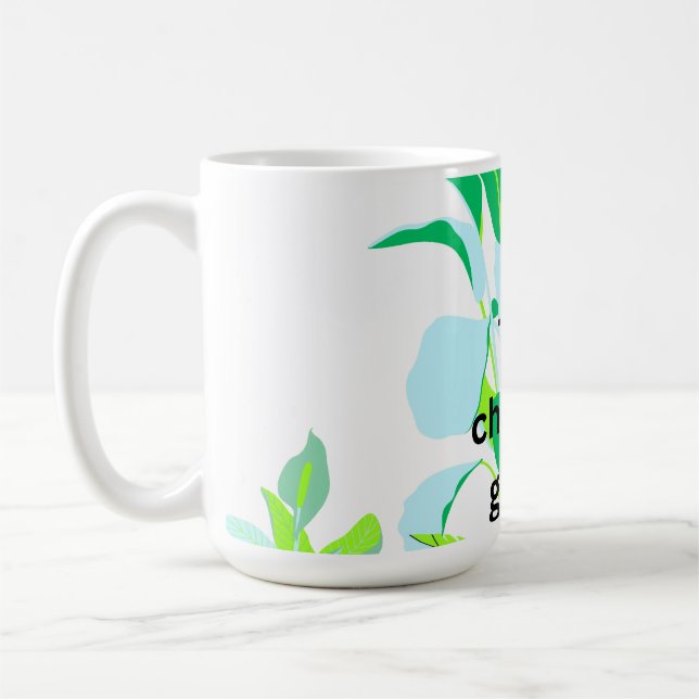 Moderne botanische Blätter  Kaffeetasse (Links)