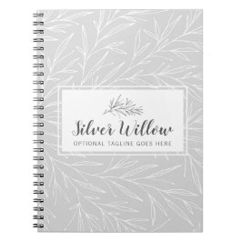 Moderne botanische Blattzweige Silber Minimalistis Notizblock