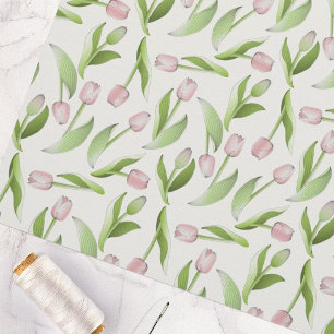 Moderne botanische Blume rosa Tulpe Stoff
