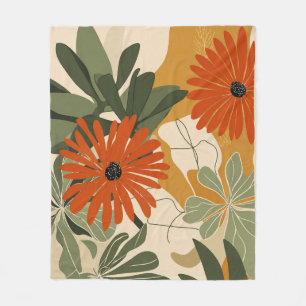 Moderne botanische Blumen-Wurfdecke Vintage Fleecedecke