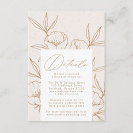 Moderne Botanische Blumencreme Gold Hochzeiten Det Begleitkarte