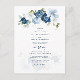 Moderne botanische Blumenhochzeit Einladungspostkarte