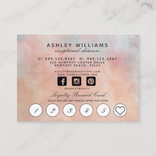 Moderne botanische Blush & Black Loyalty Card Visitenkarte