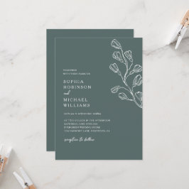 Moderne botanische Blütenblütenhochzeit Einladung