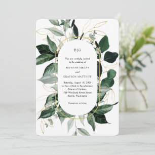 Moderne botanische Bogenbegrünung Hochzeit Invi Einladung