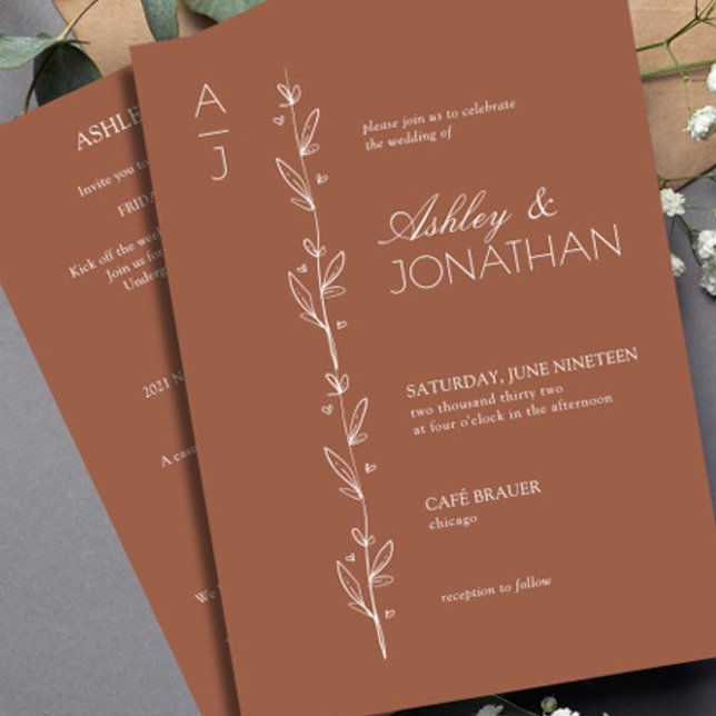 Moderne Botanische Divider Hochzeitskiste Einladung (Von Creator hochgeladen)