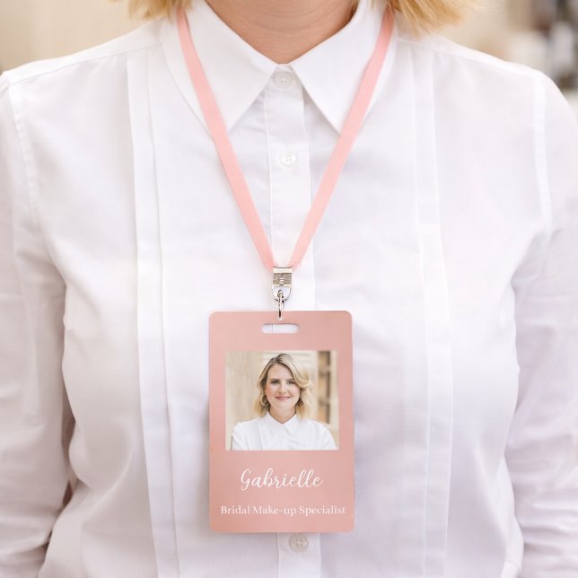 Moderne Botanische Dusty Rose Boho-Foto Ausweis (Von Creator hochgeladen)
