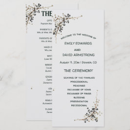 Moderne botanische elegante Hochzeitsprogramm