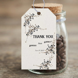 Moderne Botanische Eleganz Hochzeit Geschenkanhänger