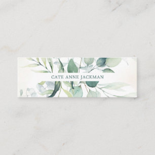 Moderne botanische Eukalyptus-Grünpflanzen Eleganz Mini Visitenkarte