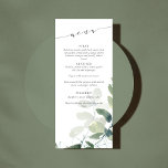 Moderne botanische Eukalyptus-Hochzeit Menükarte<br><div class="desc">Modernes botanisches Eukalyptus Wedding Custom Menu</div>