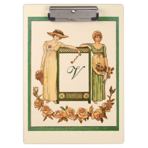 Moderne botanische Flora Wasserfarbe Rosa Stilvoll Klemmbrett