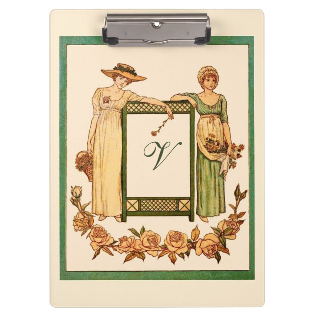 Moderne botanische Flora Wasserfarbe Rosa Stilvoll Klemmbrett (Vorderseite)