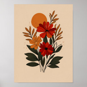 Moderne botanische Floral-Wandkunstposter Poster
