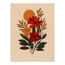 Moderne botanische Floral-Wandkunstposter