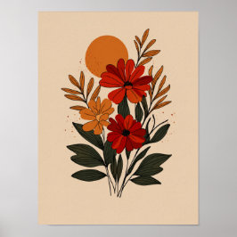 Moderne botanische Floral-Wandkunstposter Poster