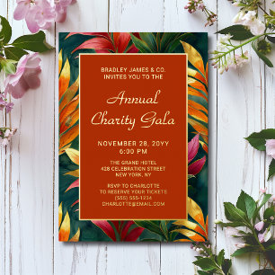 Moderne botanische florale Charity-Event-Gala-Part Folieneinladung