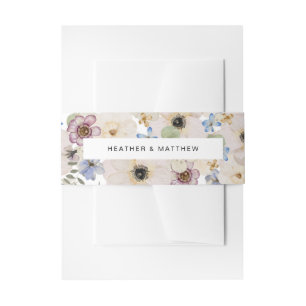 Moderne Botanische Florale Hochzeit Einladungsbanderole
