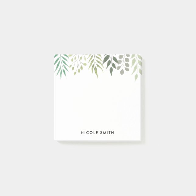 Moderne botanische Foliage Post-it Klebezettel (Vorderseite)