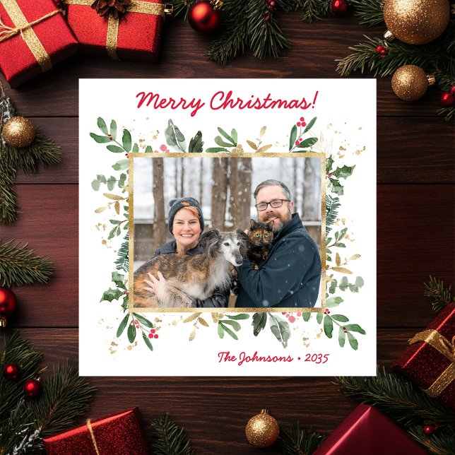 Moderne botanische Foto-Ferienkarte Feiertagskarte (Von Creator hochgeladen)