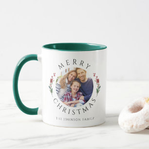 Moderne botanische Foto-Weihnachten Tasse
