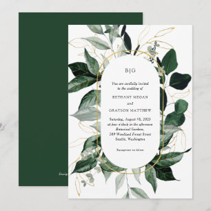 Moderne botanische Gartenhochzeit Einladung