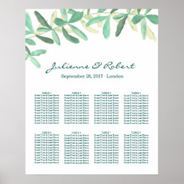 Moderne botanische Greenerie Hochzeitskarte Poster