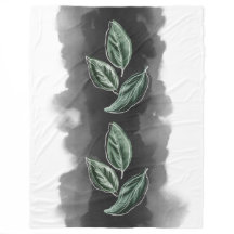 Moderne botanische grüne Basilika Blätter aus der