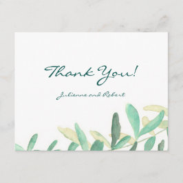 Moderne botanische Grüne Hochzeit Dankeschön Karte