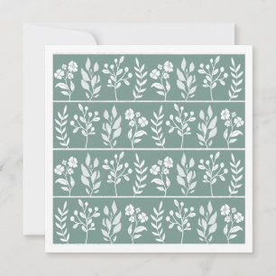 Moderne botanische Herbarium Tealgrün Feiertagskarte