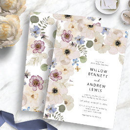 Moderne Botanische Hochzeit Einladung