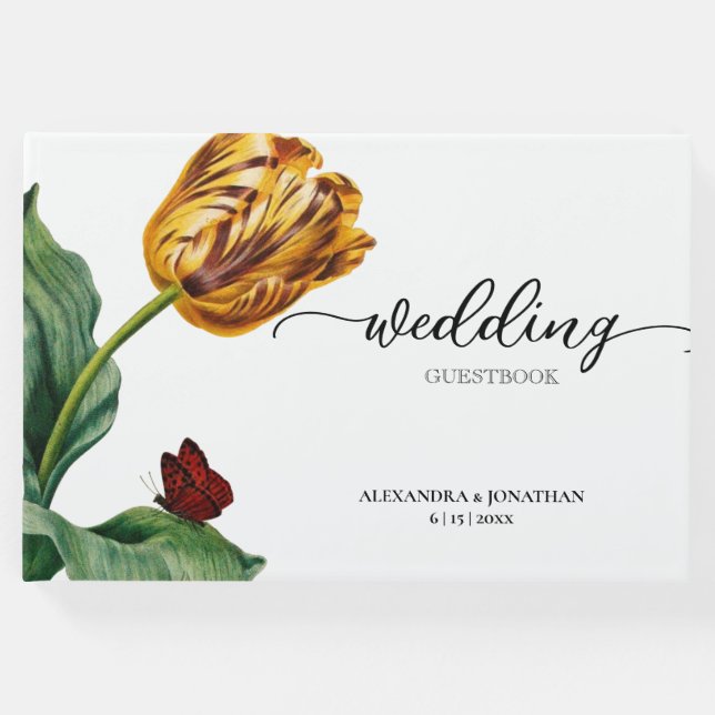 Moderne Botanische Hochzeit Gästebuch (Vorderseite)