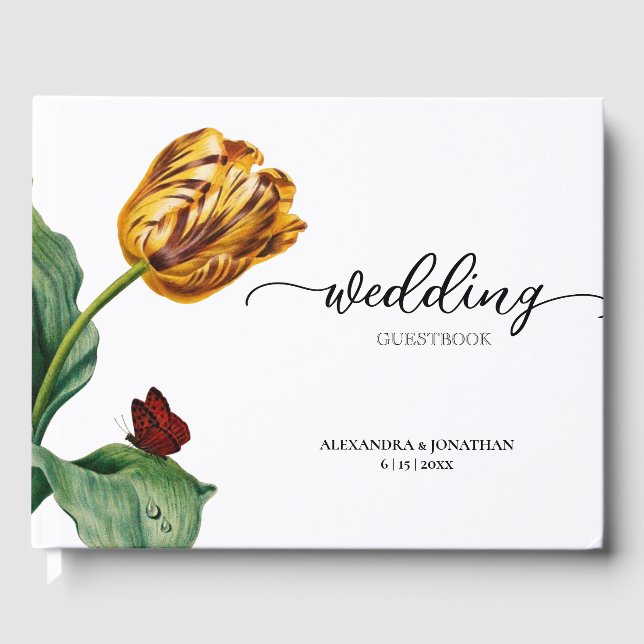 Moderne Botanische Hochzeit Gästebuch (Vorderseite)