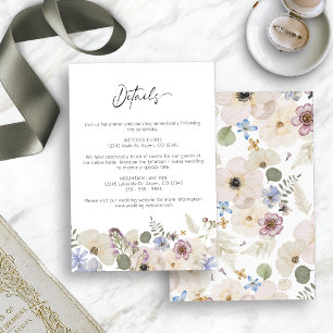 Moderne botanische Hochzeit mit Flora Begleitkarte