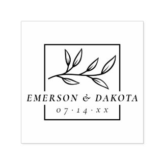 Moderne botanische Hochzeit | SAVE THE DATE Permastempel