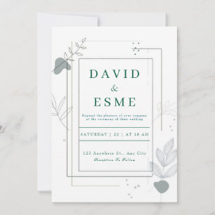 Moderne botanische Hochzeitseinladung Einladung