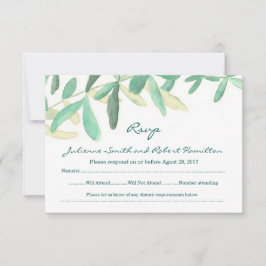 Moderne botanische Hochzeitskarte RSVP Karte