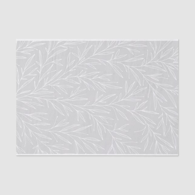 Moderne Botanische Leaf-Silberhochzeit Seidenpapier (Vorderseite)