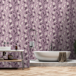 Moderne Botanische Lila Blatt Minimal Tapete